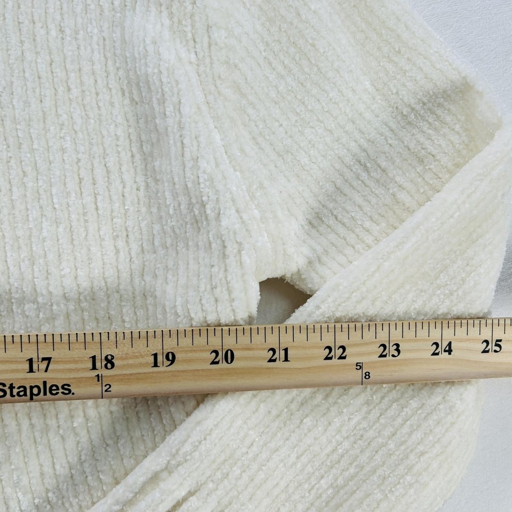 Christian Siriano Sweater Womens Small White Ribbed Knit Crewneck Pullover Soft - Picture 4 of 16